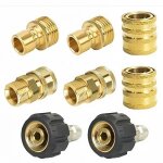 Lot de 8 adaptateurs rapides en laiton 3 / 8  m22 - 14 ? raccords m�le / femelle pour nettoyeur haute ...
