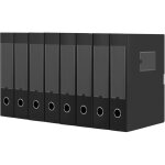 Lot de 8 bo�tes de classement a4 en plastique avec couvercle?dos de 75 mm ?bo�te de rangement pour bureau, ...