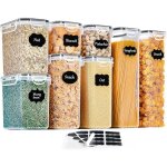 Lot de 8 botes de conservation hermtiques en plastique avec couvercle pour conserver crales, ptes, ...