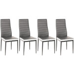 Lot de 8 chaise cuisine, chaise de salle  manger romane, dossier haut de la cuisine, pu, grises