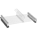 Lot de 8 cintres en fer m�tal chrom� 40cm, pour pantalons jupes chaussettes sous - v�tements, cintre ...