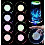 Lot de 8 dessous de verre led : sous - verres color�s led lumineux sous - verres pour boissons sous - ...