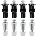 Lot de 8 fixations universelles pour sige de wc - vis fixes pour trous borgnes dans l'abattant de wc ...