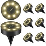 Lot de 8 lampe solaire au sol pour l'ext�rieur (blanc chaud), jardin exterieur solaire etanche lumiere ...