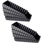 Lot de 8 moules  tartes antiadhsives rectangulaires  fond amovible, pour tartes canneles pour la ...