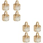 Feiyue - lot de 8 paniers à bonbons en lin pour banquet, panier de rangement en osier tissé pour basket ... Feiyue - lot de 8 paniers à bonbons en lin pour banquet, panier de rangement en osier tissé pour basket ...