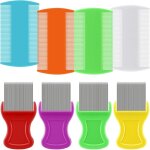 Lot de 8 peignes anti - poux double face en acier inoxydable pour le traitement des poux