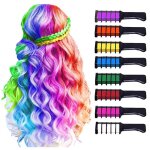 Fei yu - lot de 8 peignes à craie pour coloration temporaire des cheveux des enfants, lavables Fei yu - lot de 8 peignes à craie pour coloration temporaire des cheveux des enfants, lavables