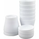 Lot de 8 petits pots de fleurs en plastique blanc de 10 cm pour bureau, maison, bureau avec plateaux ... Lot de 8 petits pots de fleurs en plastique blanc de 10 cm pour bureau, maison, bureau avec plateaux ...