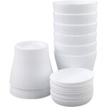 Lot de 8 petits pots de fleurs en plastique blanc de 10 cm pour bureau, maison, bureau avec plateaux ...