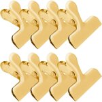 Lot de 8 pinces � chips dor�es en acier inoxydable de 7, 6 cm, pour sacs, pour la maison et le bureau, ...