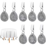 Lot de 8 poids de nappe en pierre, marbre naturel de poids nappe de table exterieur, nappe avec pinces ...