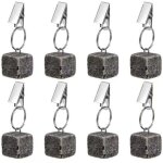 Lot de 8 poids de nappe, pierres pendantes avec pince en m�tal, cintres lourds en cubes de marbre, clips ...