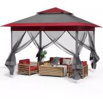 Liferun - one push tonnelle de jardin pliante, tente de fte 3, 3 x 3, 3m avec 4 toiles moustiquaires, ...