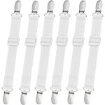 Lot de 8 sangles r�glables pour drap de lit, pinces pour drap de lit, support �lastique pour drap - housse, ...