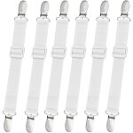 Lot de 8 sangles rglables pour drap de lit, pinces pour drap de lit, support lastique pour drap - housse, ...