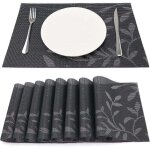 Lot de 8 sets de table vinyle r�sistant � l'usure � la chaleur, tiss�es pour napperons de cuisine 45 ...