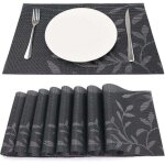 Lot de 8 sets de table vinyle r�sistant � l'usure � la chaleur, tiss�es pour napperons de cuisine 45 ...