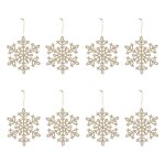 Lot de 8 sujets de no�l flocons 11cm or - paris prix