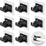 Lot de 8 supports de tringle  rideau tige sans forage support de barre auto - adhsif transparent, noir ...