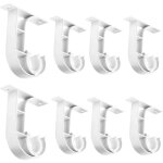 Lot de 8 supports de tringle � rideaux de plafond, crochets blancs de 2, 5 cm, supports de tringle � ...