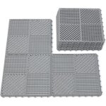 Lot de 9 dalles de sol antid�rapantes et embo�tables pour drainage - tapis de douche ext�rieur pour piscines, ...