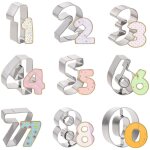 Lot de 9 emporte - pi�ces en forme de chiffres d'anniversaire de 0 � 8 (6 revers � 9), en acier inoxydable ...