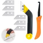 Lot de 9 grattoirs joints carrelage avec, 7 lames de rechange et 1 scie coud�e, grattoir rasoir nettoyage ...