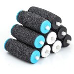 Lot de 9 rouleaux de remplacement, remplacement rouleaux ttes recharges, 3 types de rugosit, pierre ponce ...