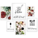 Lot d'affiches murales de cuisine xxl - affiches de cuisine avec citations