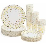 Lot assiettes et gobelets jetables, 180 pièces vaisselle carton jetable pour anniversaire fêtes mariage ... Lot assiettes et gobelets jetables, 180 pièces vaisselle carton jetable pour anniversaire fêtes mariage ...