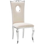 Lot de 4 chaises baroque royal chrome velours beige