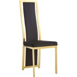 Lot de 6 chaises dana simili cuir contour gold
