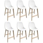 Lot de chaises d'ilot et bar elios en chne avec assise plastique 65cm