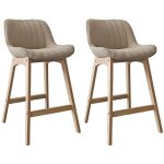 Lot de chaises milk d'lot et bar en chne et assise tissu bouclette 65cm