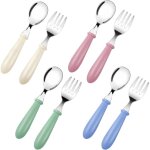 Lot de couverts enfants en inox 8 pièces: 4 x fourchettes, 4 x cuillères, set couvert bebe en poignée ... Lot de couverts enfants en inox 8 pièces: 4 x fourchettes, 4 x cuillères, set couvert bebe en poignée ...