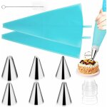 Lot de dcoration de gateau 10 pices, 6 douilles de poches, 2 poches patissire en silicne, outils ...