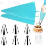Lot de d�coration de gateau 10 pi�ces, 6 douilles de poches, 2 poches patissi�re en silic�ne, outils ...