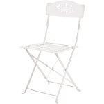 Imagin - lot de deux chaises de jardin pliante en acier blanc 41x46 cm Imagin - lot de deux chaises de jardin pliante en acier blanc 41x46 cm