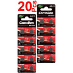 Lot en paquet 20 piles bouton alcaline ag13 lr44 / lr1154 / 1166a / a76 / 357 / 303, montres, calculatrices, ...