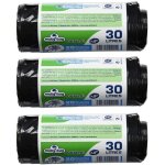 Lot de sacs poubelle - 30 litres - avec liens de fermeture - 3 sachets de 10 sacs