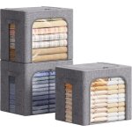 Lot de sacs de rangement robuste avec cadre en mtal, bote de rangement pliable, organisateur placard, ...