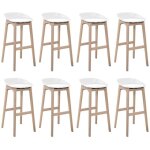 Mob - in - lot de chaises d'lot et bar en chne et assise plastique 65cm