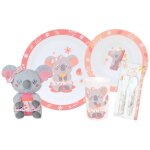 Lot vaisselle - fun house - koala - verre 220 ml, assiette creuse � 16 cm, assiette plate � 22 cm, couverts ...