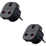 Snq - lot de x2 - adaptateur prise anglaise vers france - adaptateur anglais franais - type g vers type ...