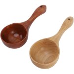 Louches � soupe en bois, cuill�re en bois massif inodore, louche de service � long manche, cuisine domestique. ...