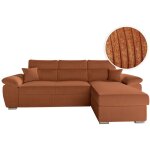 Loungitude - canap komeco d'angle reversible convertible avec coffre et ttires en velours ctel - ...