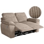 Loungitude - canap de relaxation lectrique ross 2 places en velours ctel - taupe