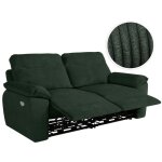 Canap� de relaxation �lectrique ross 3 places en velours c�tel� - vert fonc�