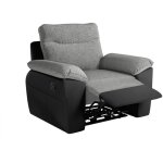Loungitude - fauteuil de relaxation manuel ross en tissu et simili - noir / gris